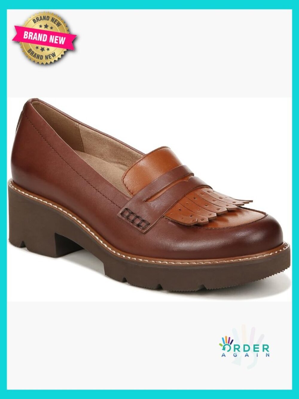 Tassel Penny Loafer with Block Heel Lightweight Leather Slip-On Loafers